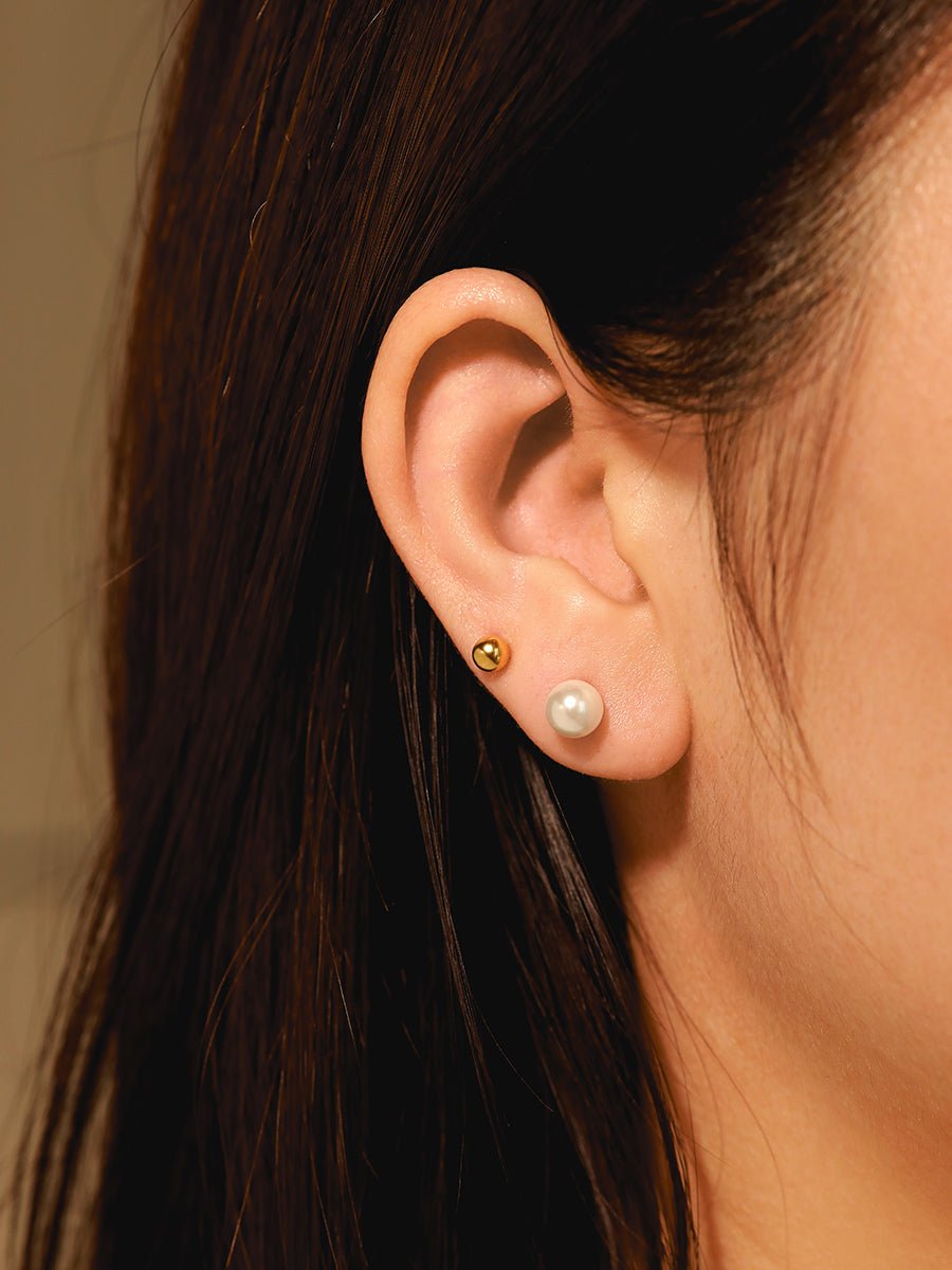Simple Pearl Ohrringe Gold - icrush - schmuck