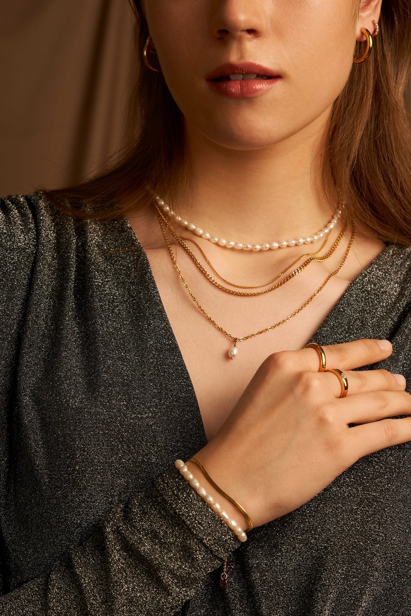 Simple Pearl Pendant Kette Gold - icrush - schmuck