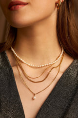 Simple Pearl Pendant Kette Gold - icrush - schmuck