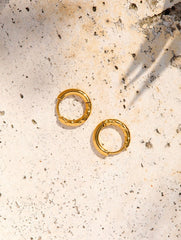 Small Half Texture Hoop Ohrringe Gold-Shopicrush