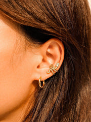 Small Half Texture Hoop Ohrringe Silber-Shopicrush