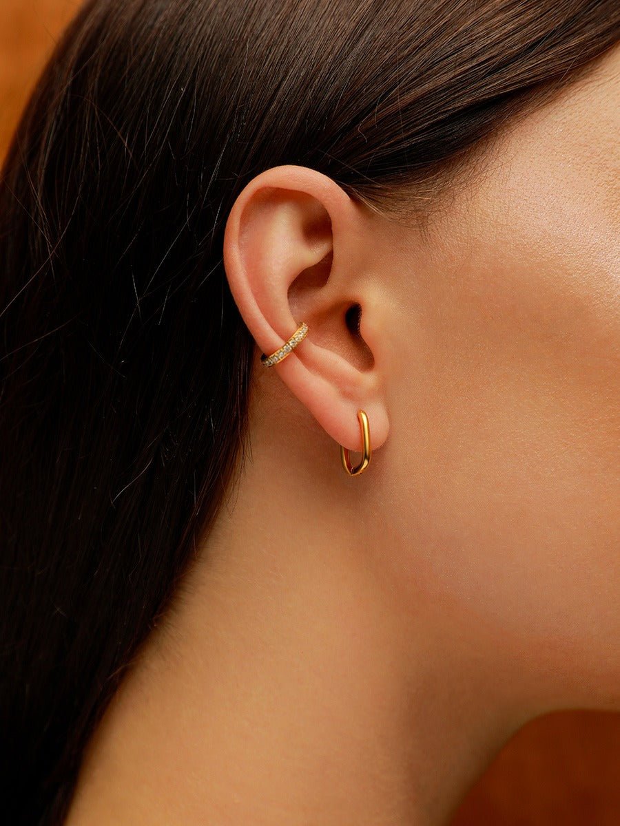 Small Square Hoop Ohrringe Gold - icrush - schmuck