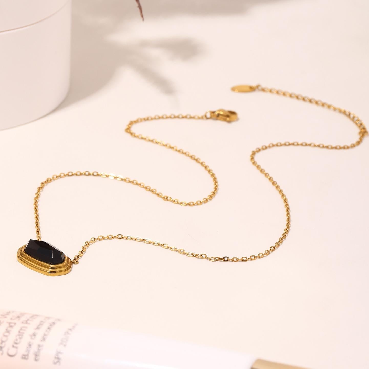 Stein Kette Gold - icrush - schmuck