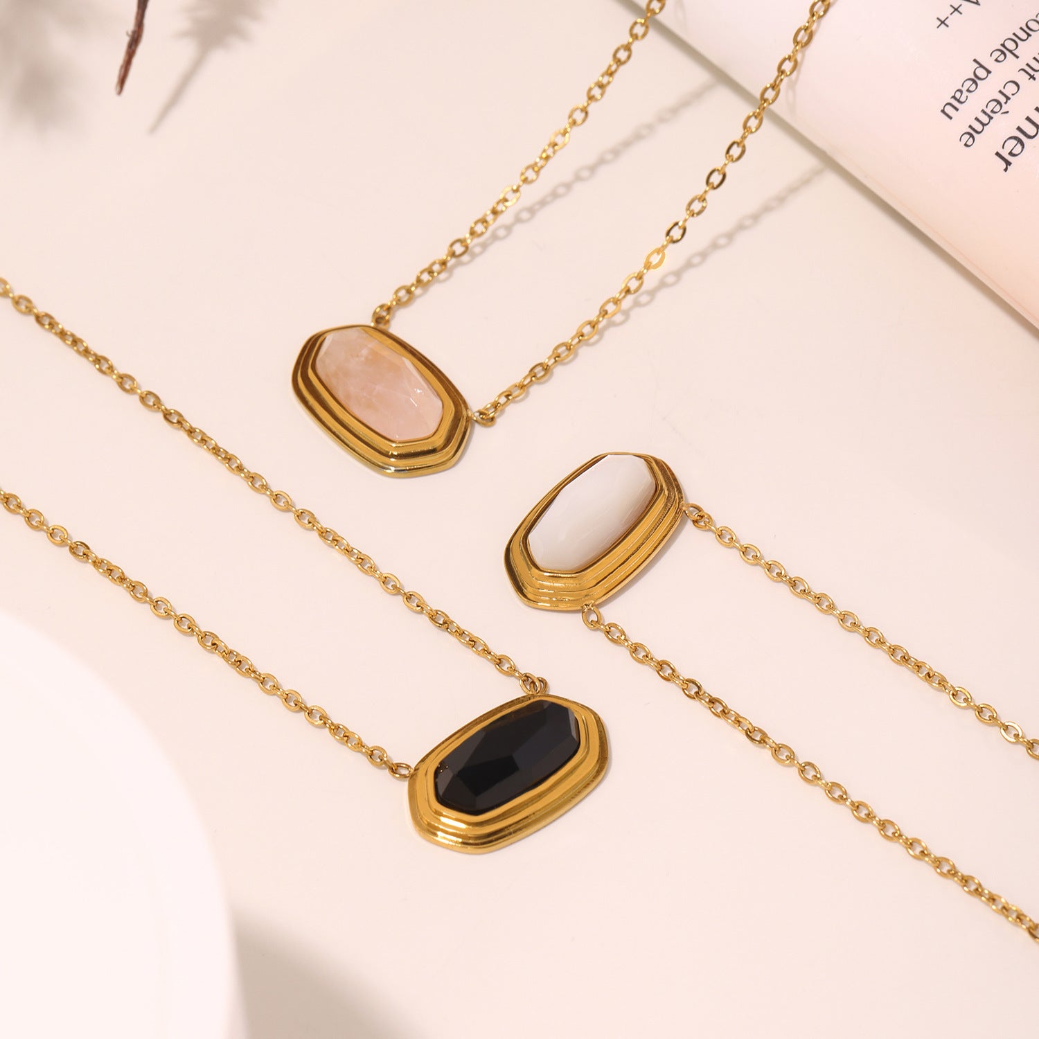 Stein Kette Gold - icrush - schmuck
