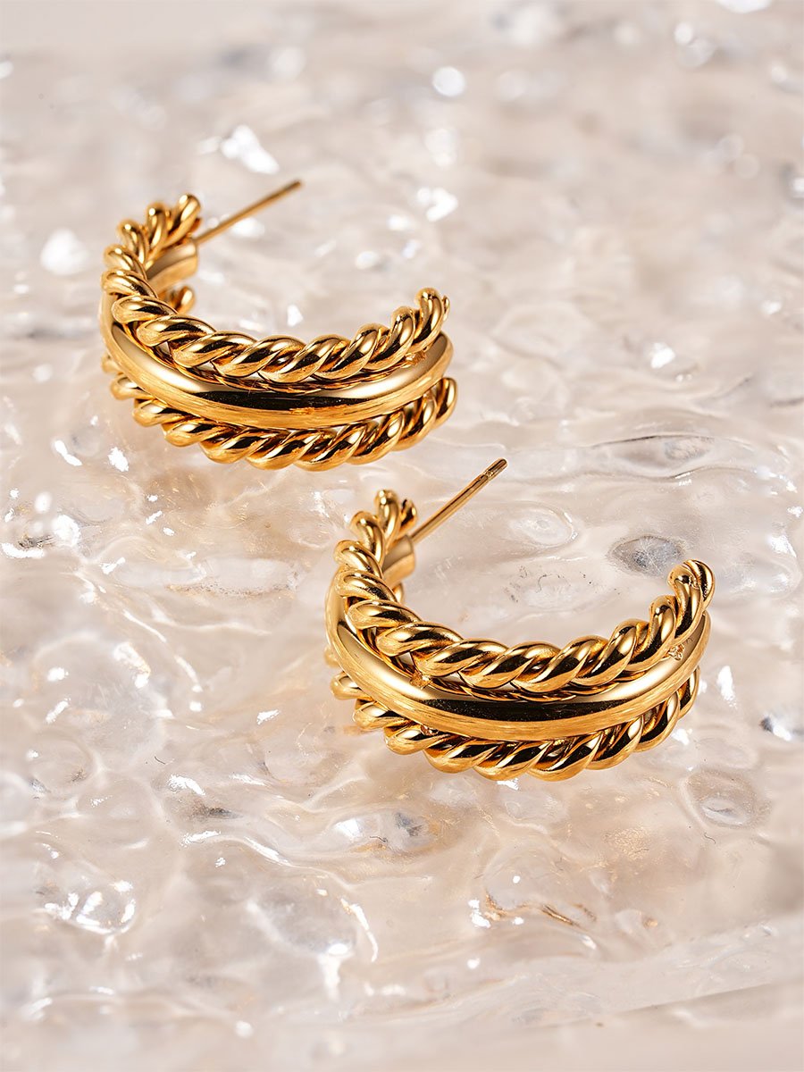 Strengthen Twist Ohrringe Gold-Shopicrush