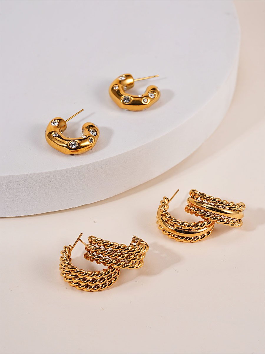 Strengthen Twist Ohrringe Gold-Shopicrush