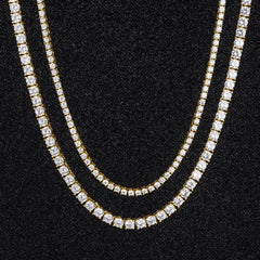 Tennis - Ketten Set (5mm + 3mm) – 14K Vergoldung - icrush - schmuck