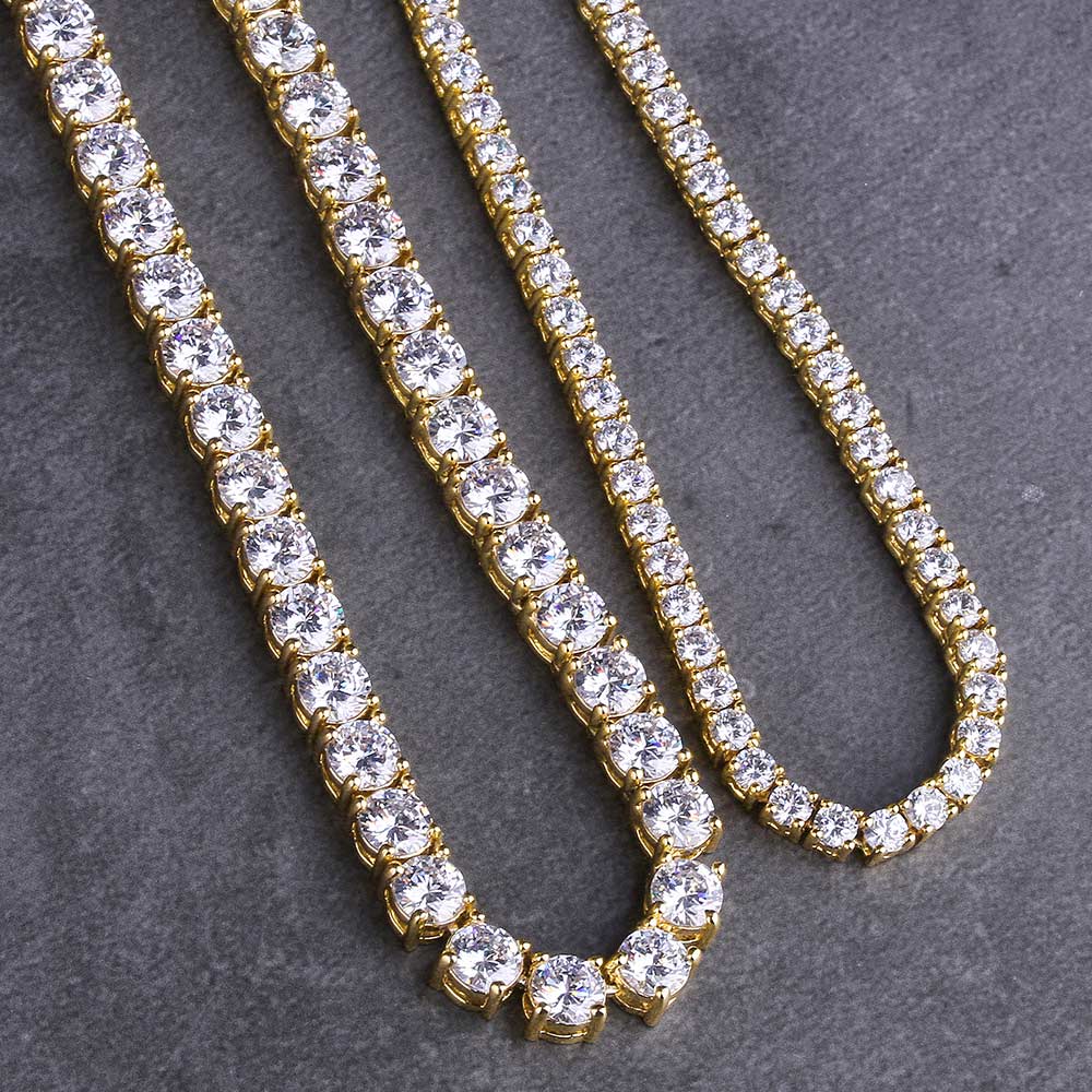 Tennis - Ketten Set (5mm + 3mm) – 14K Vergoldung - icrush - schmuck