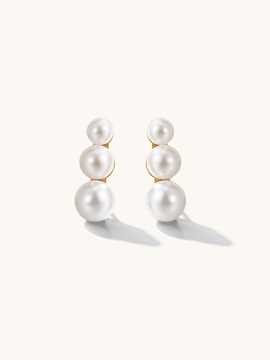 Trio Pearl Ohrringe Gold-Shopicrush