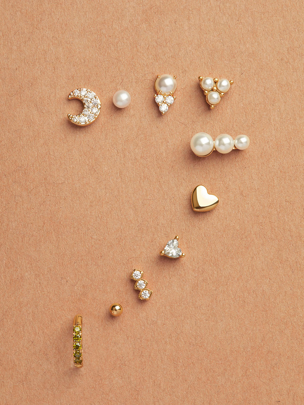 Trio Pearl Ohrringe Gold-Shopicrush