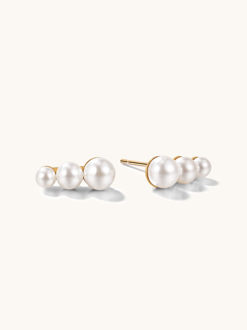 Trio Pearl Ohrringe Gold-Shopicrush