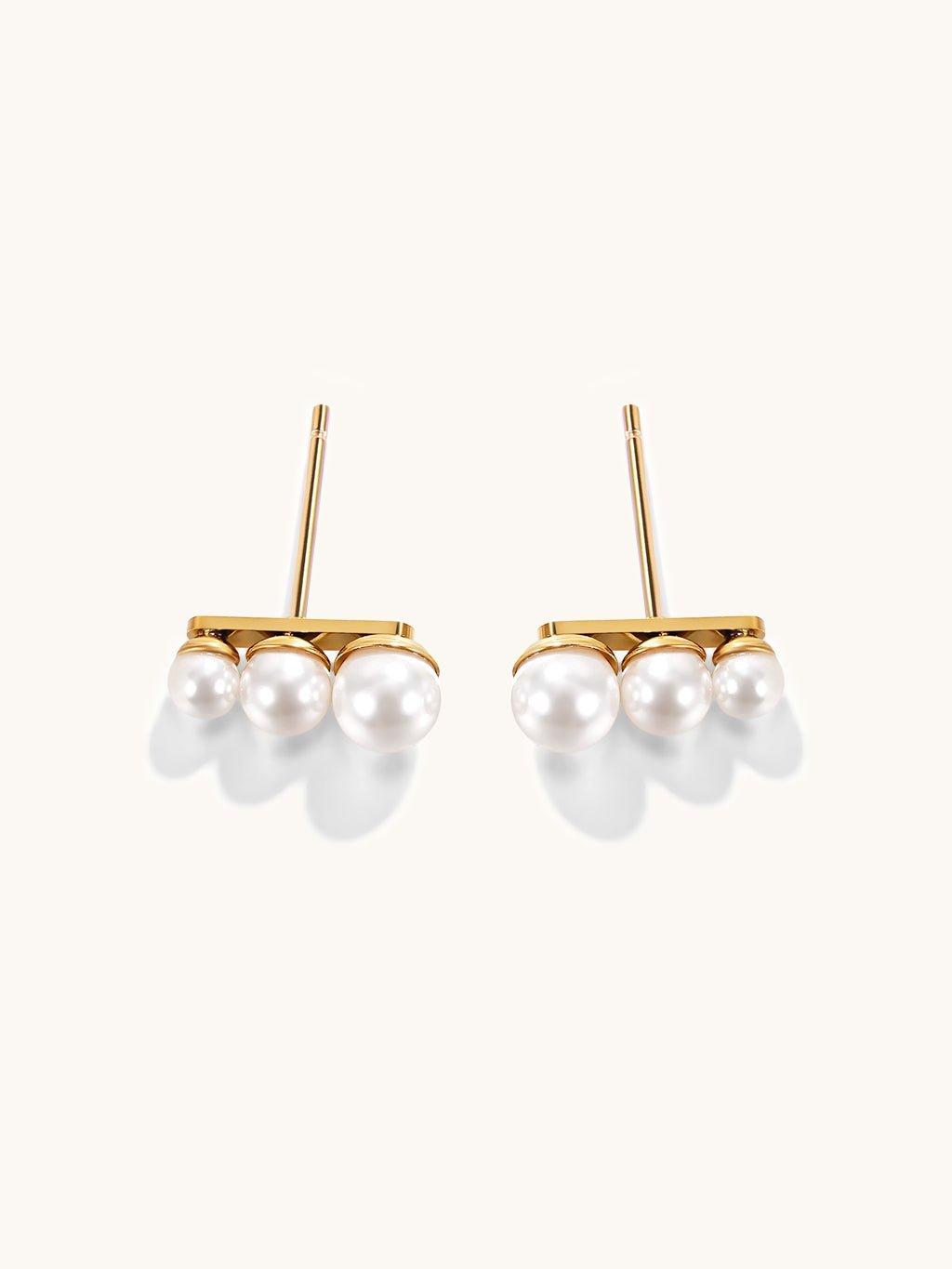 Trio Pearl Ohrringe Gold-Shopicrush