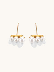 Trio Pearl Ohrringe Gold-Shopicrush
