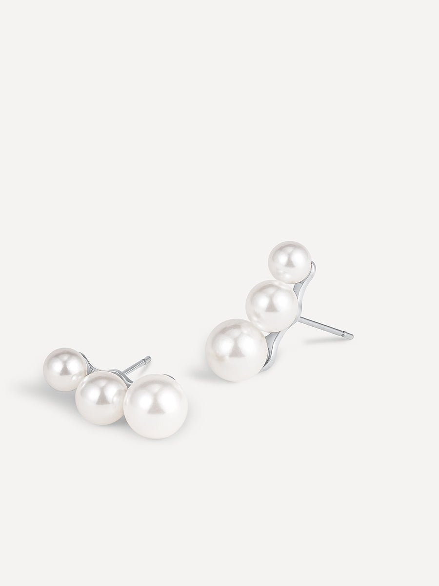 Trio Pearl Ohrringe Silber-Shopicrush