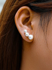 Trio Pearl Ohrringe Silber-Shopicrush