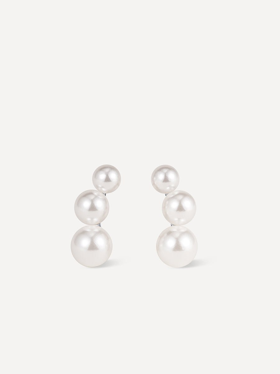 Trio Pearl Ohrringe Silber-Shopicrush