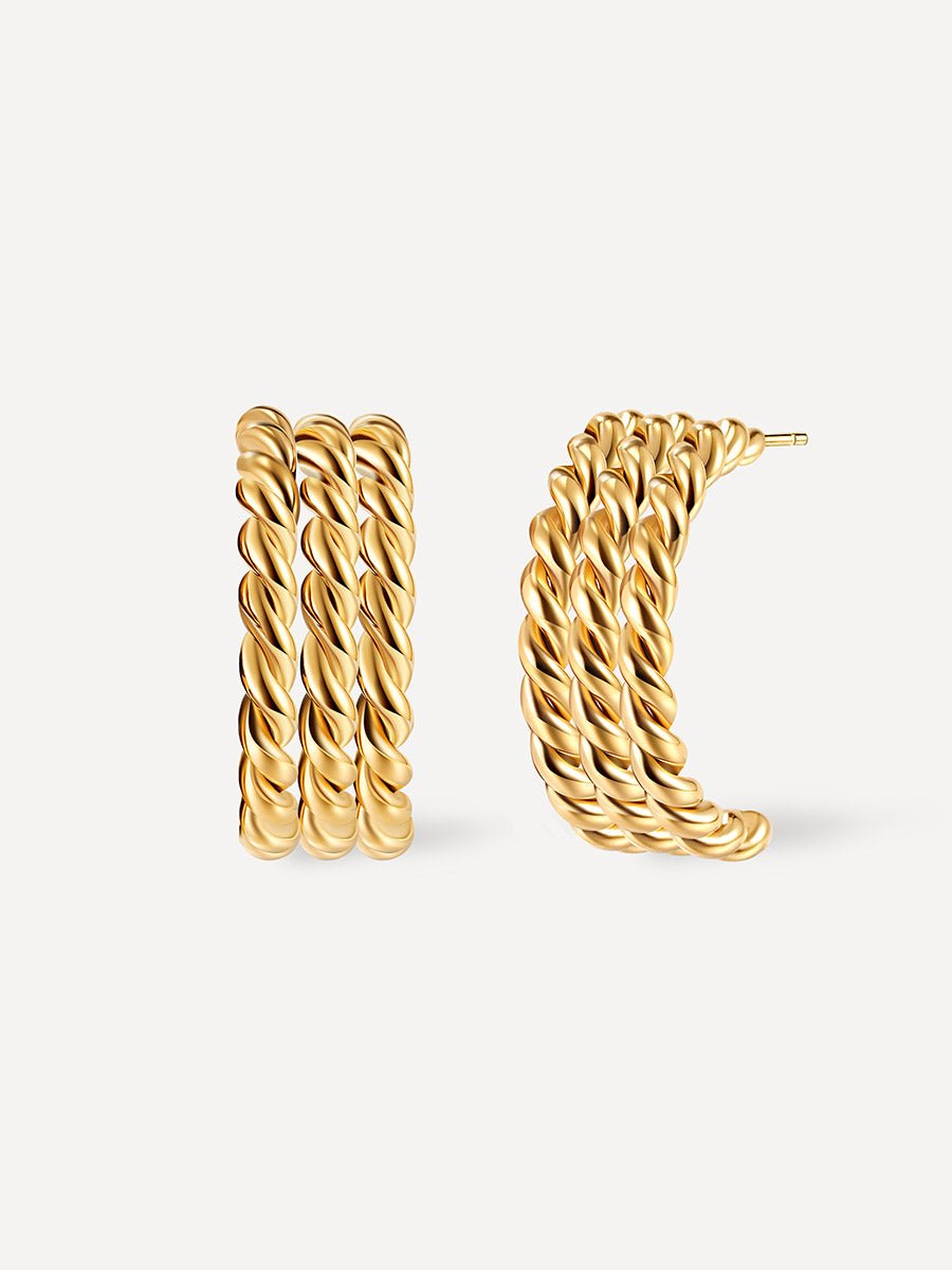 Triple Twist Ohrringe Gold-Shopicrush