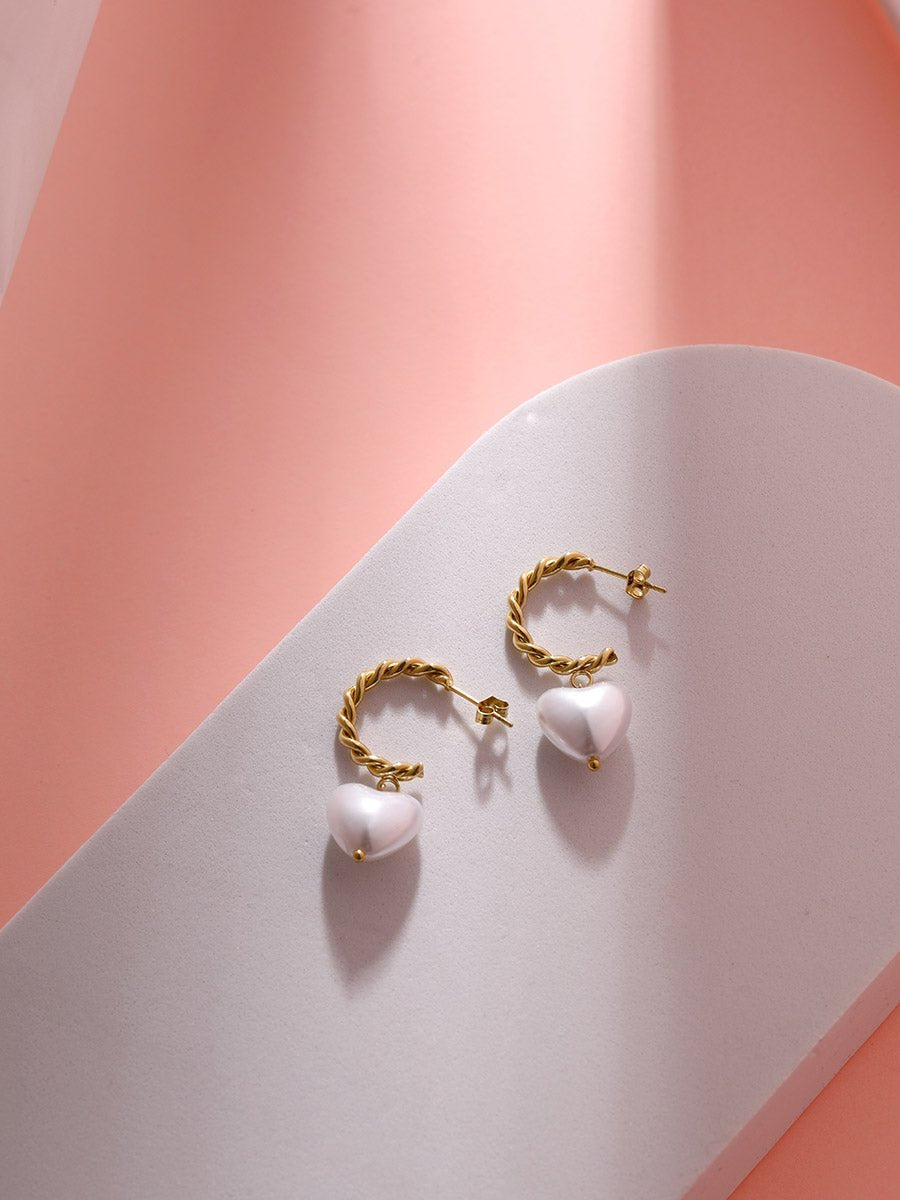 Twirl Heart Ohrringe Gold-Shopicrush